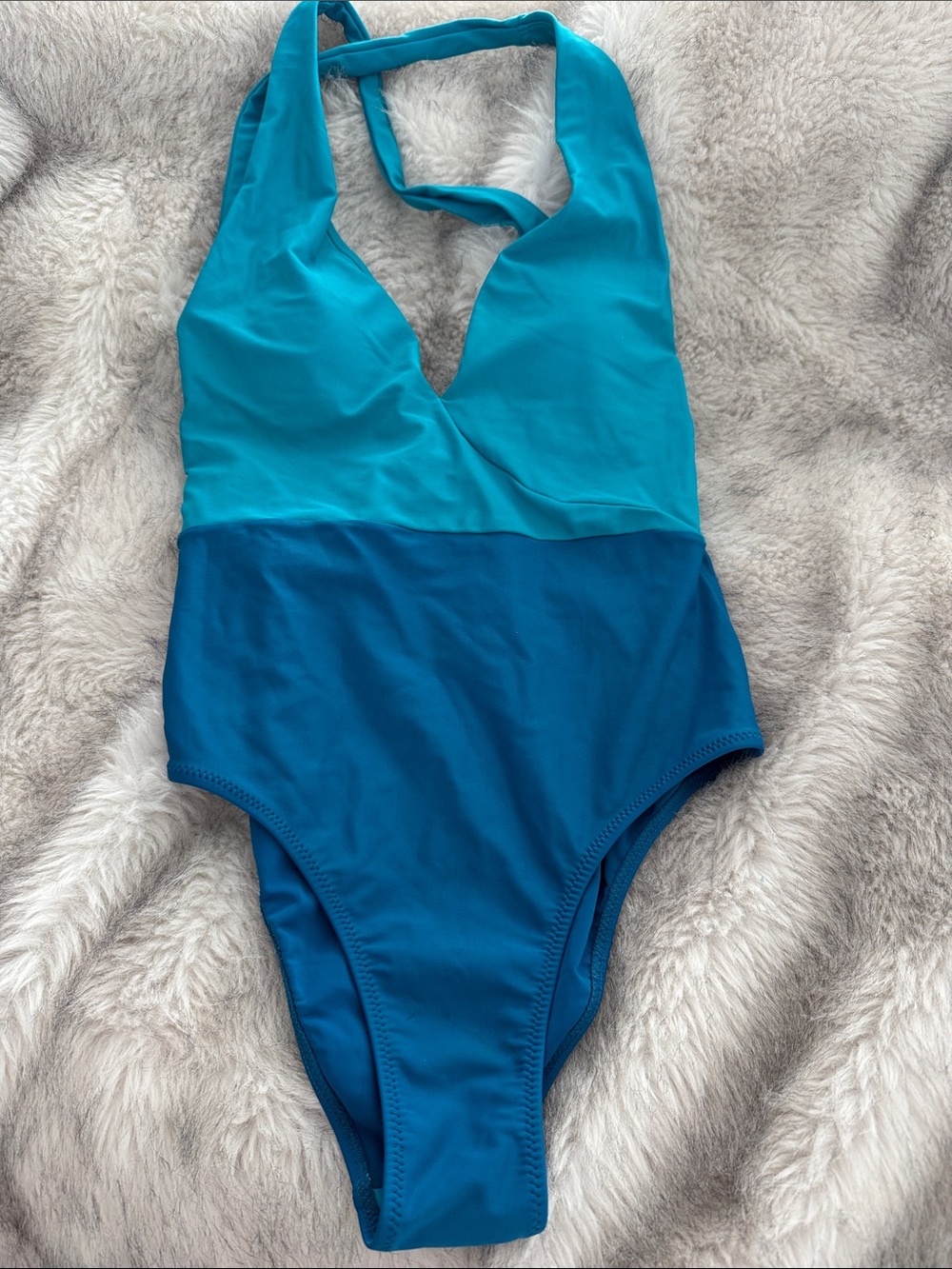 Summersalt Two-Tone Teal Halter One-Piece Swimsuit 2
